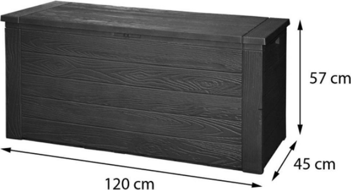 Kissenkasten 120x45x57cm 300L - Schwarz- Woody Box