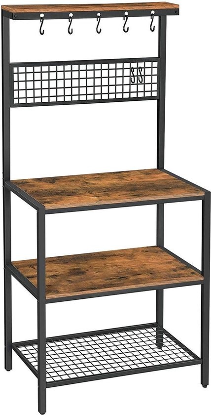 Küchenschrank - mit Haken und Einlegeböden - 84 x 40 x 170 cm