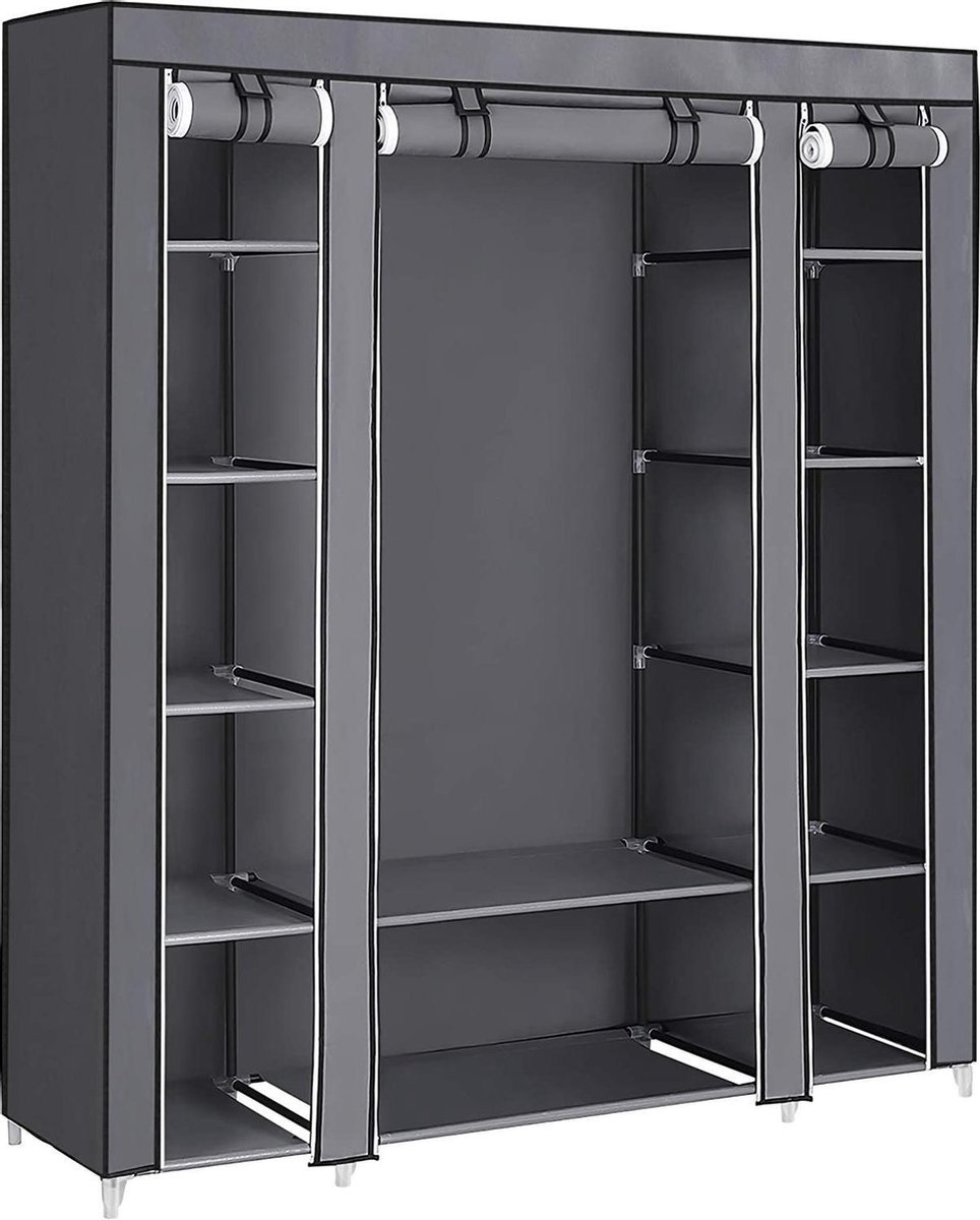 Kleiderschrank - 175x150x45 - Stoff - Grau