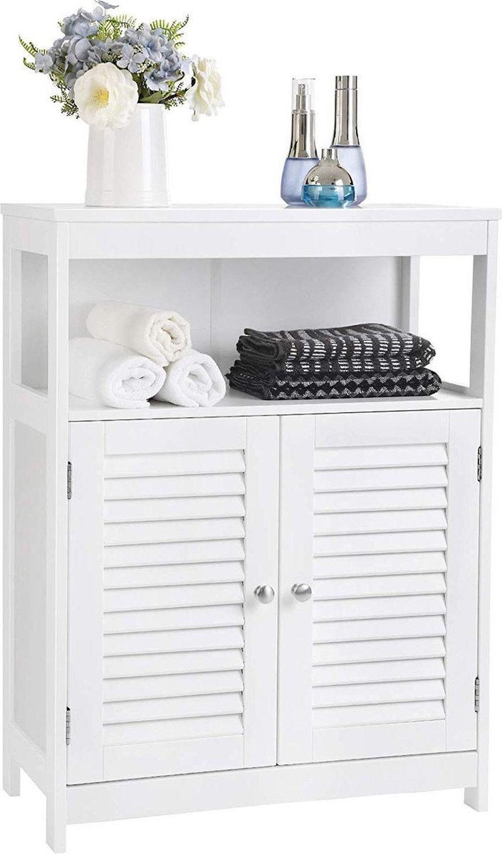 Badezimmerschrank - 2 Türen - MDF - Weiß