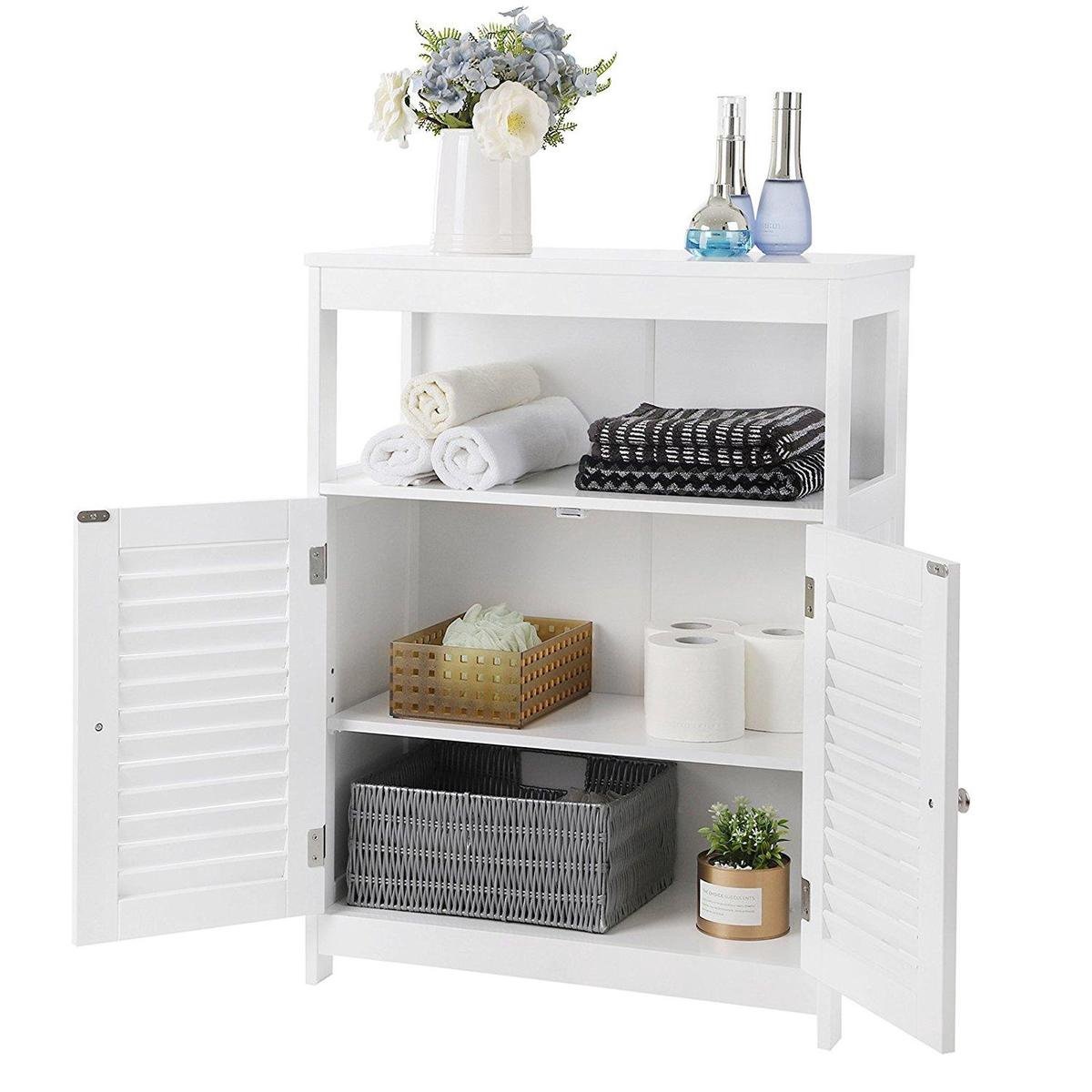 Badezimmerschrank - 2 Türen - MDF - Weiß