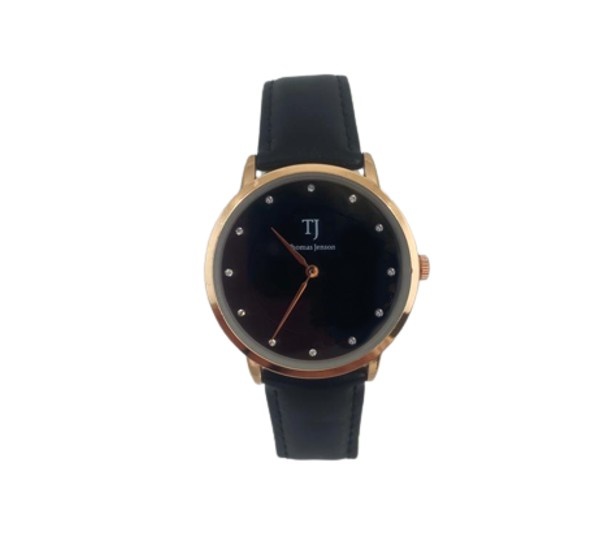 Parya - Uhr TJ-ZZR02 - Schwarzes Armband - Analog - Rosa Gehäuse