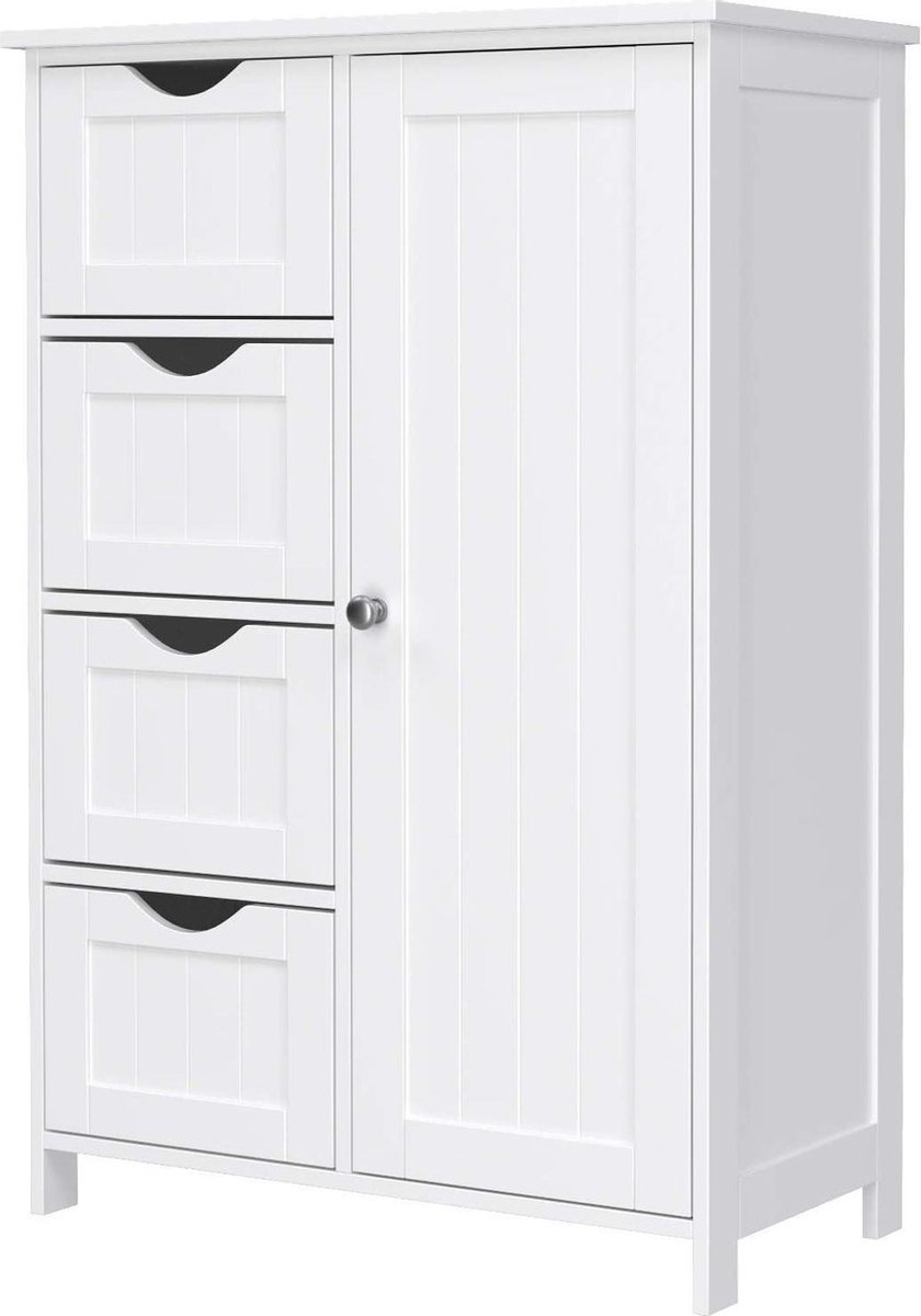 Badkamerkast - 4 Lades - MDF - Wit