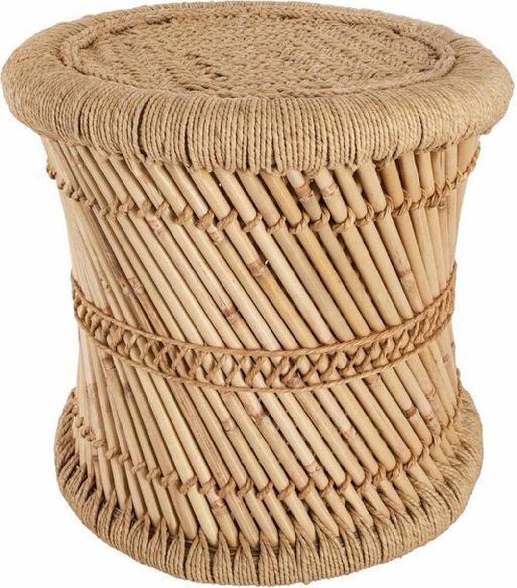 Beistelltisch - 2er Set - Bambus - Boho Couchtisch - Bohème - Bambus und Hanf
