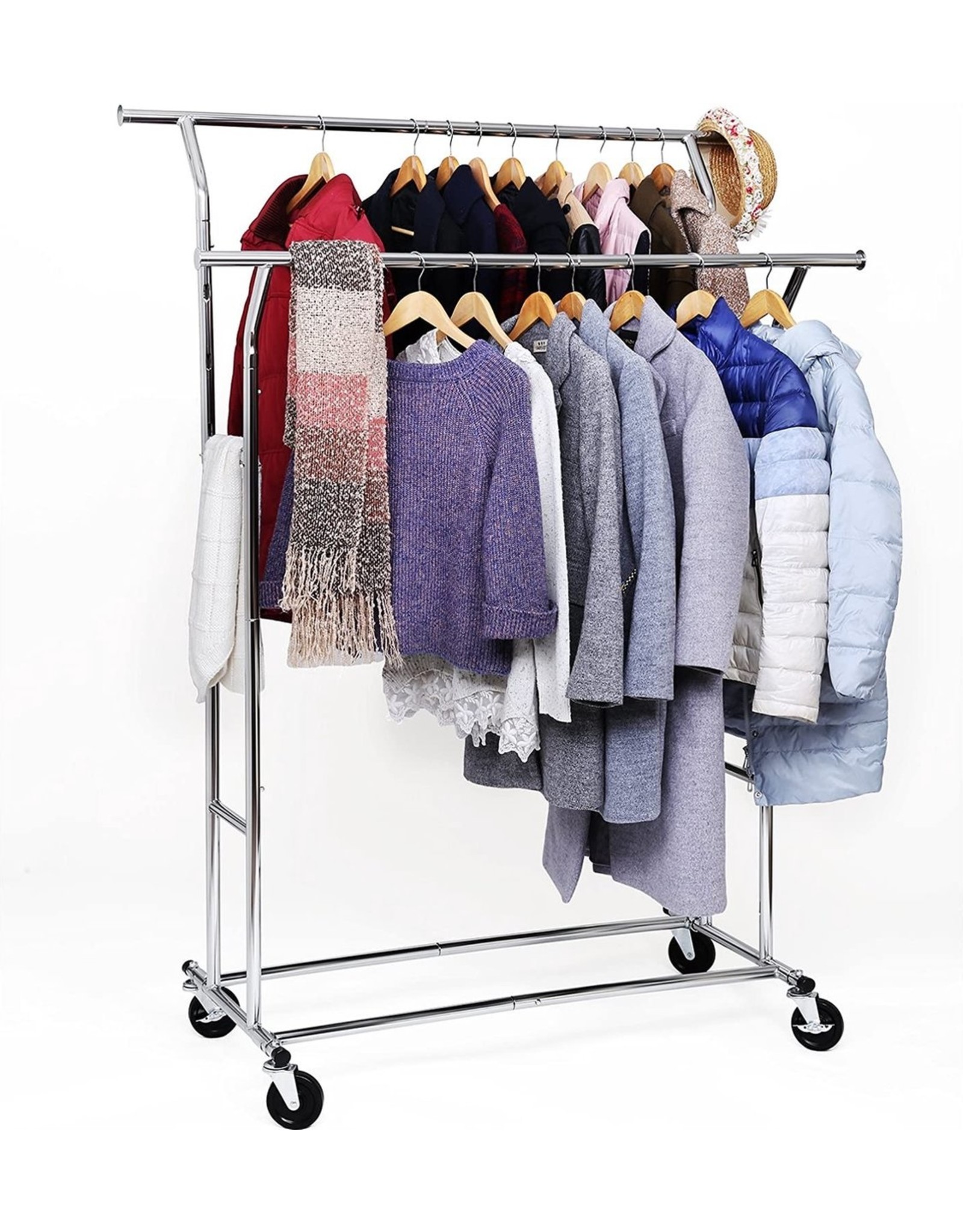 clothes rack on 4 large wheels - very stable up to 110 kg - adjustable