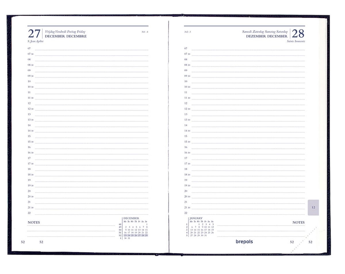 Brepols Agenda 2023 - SATURNUS LUXE - LIMA - 13,3 x 20,8 cm - Schwarz - 1d/1p