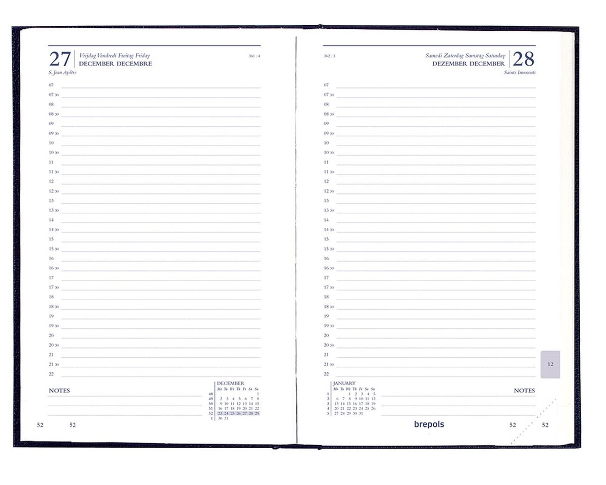 Brepols Agenda 2023 - SATURNUS LUXE - LIMA - 13,3 x 20,8 cm - Bordeaux - 1d/1p