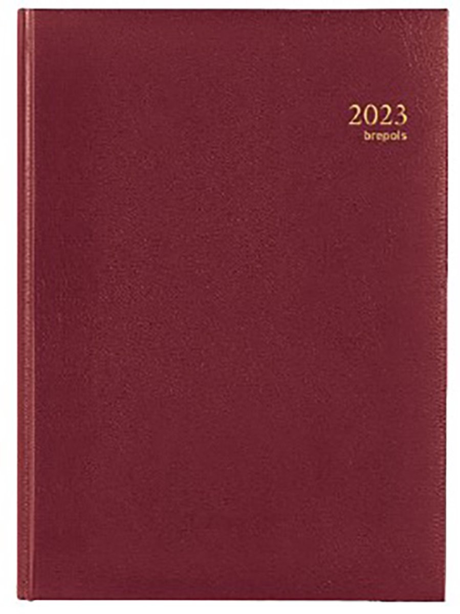 Brepols Agenda 2023 - OMEGA - LIMA - 21 x 29 cm - Bordeaux - 1w/2p