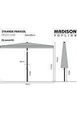 Madison Madison - Parasol Delos - Rechthoek - Taupe - 200x300 cm