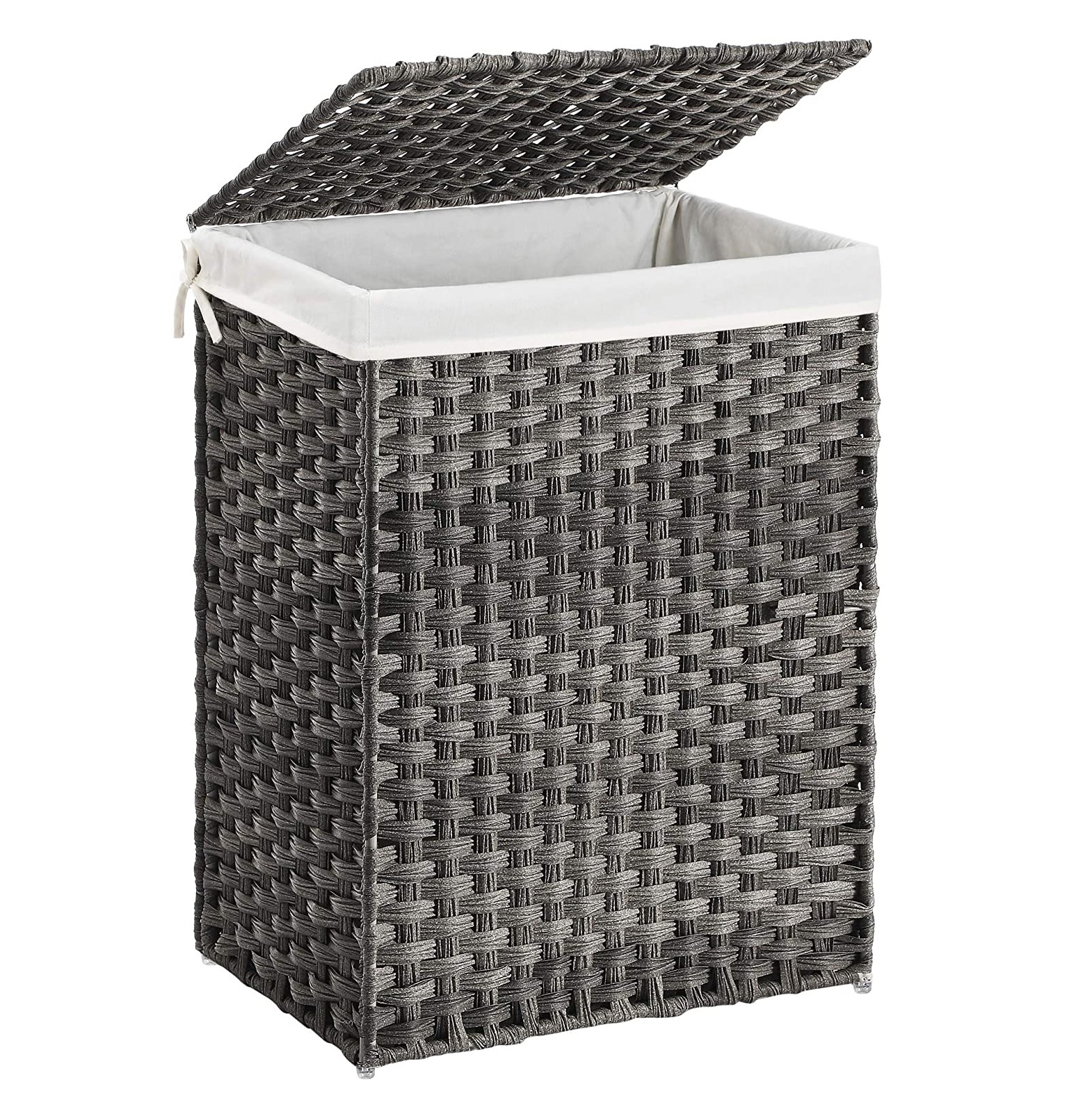 Parya Home - Handgeweven Wasmand - 90 Liter - Rotan - Grijs Parya Home - Handgeweven Wasmand - 90 Liter - Rotan - Grijs