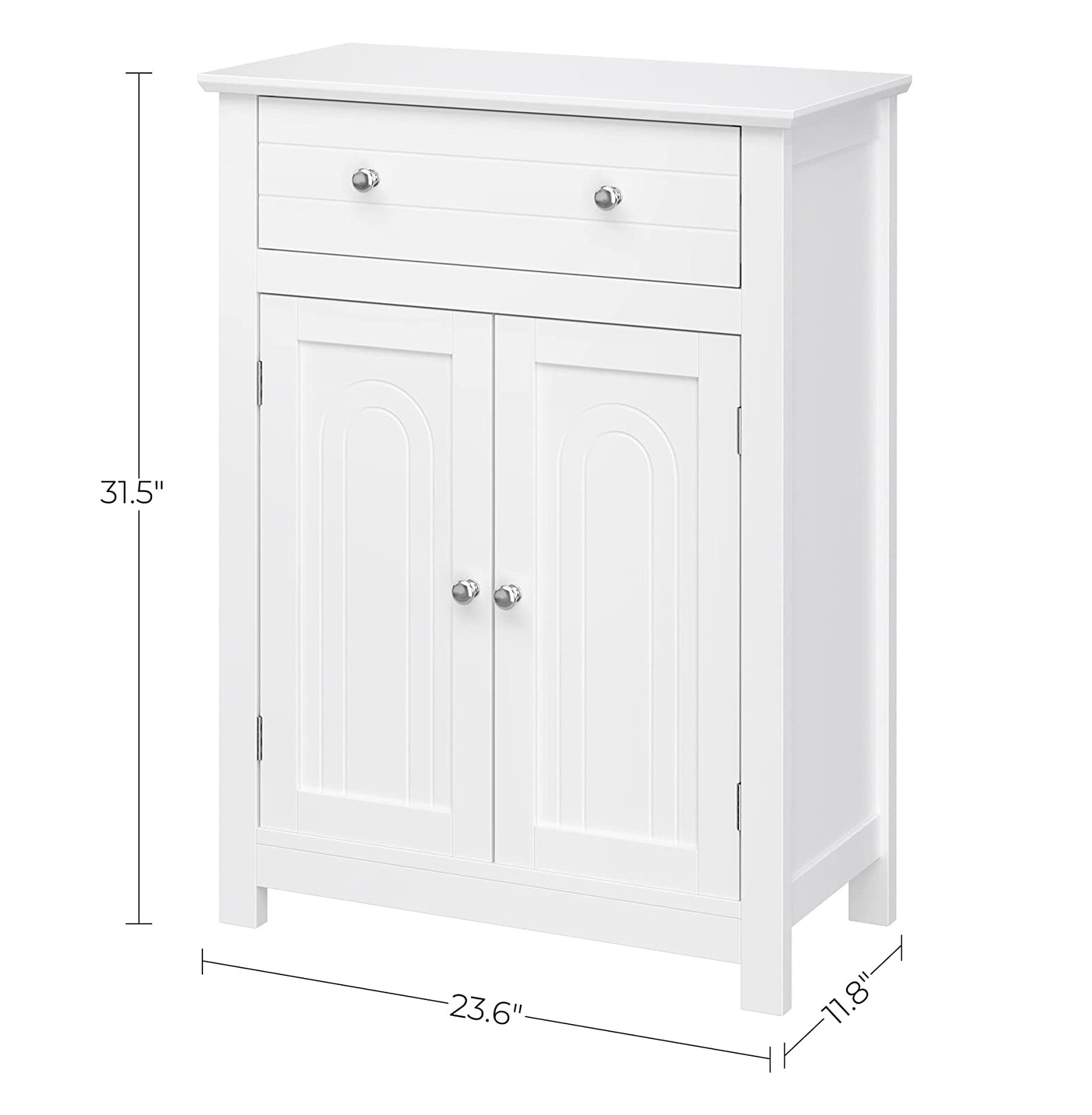Parya Home - Badkamerkast - Badkamermeubel - 1 Lade - 2 Deuren - Hout - Wit