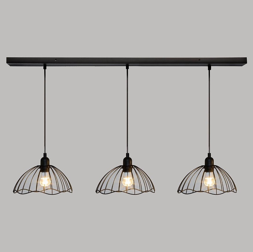 Atmosphera - Hängelampe 3 Lampen industriell - Metall - Schwarz