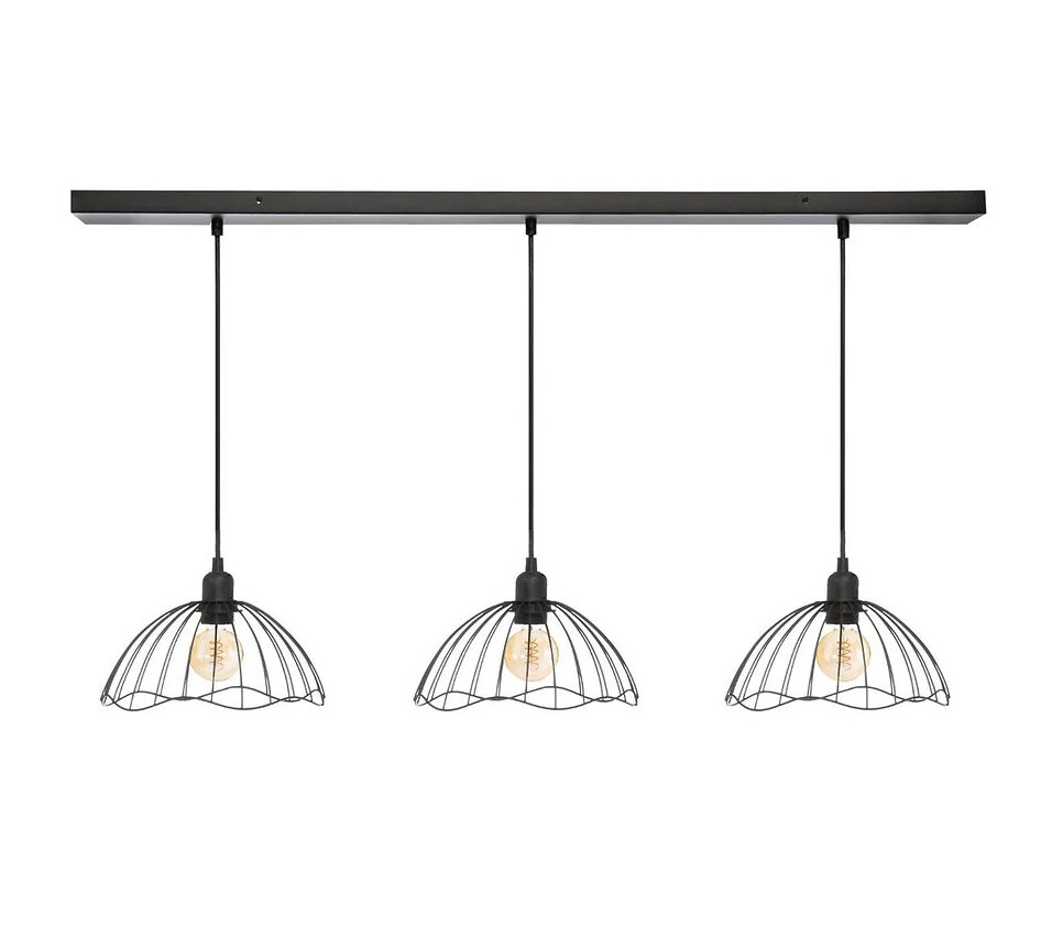 Atmosphera - Hanglamp 3 lampen industrieel - Metaal - Zwart