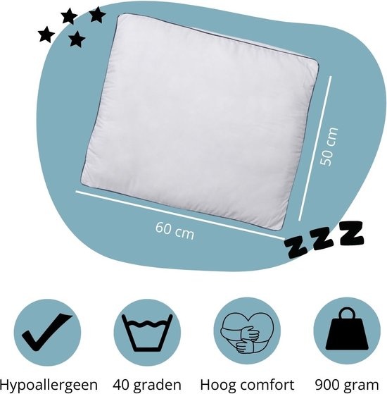 Parya Home - Hoofdkussen Odessa - Ventilatie - 50x60cm - Wit