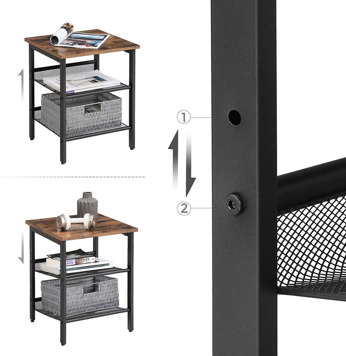 Parya Home - Beistelltisch - 2er-Set - Vintage