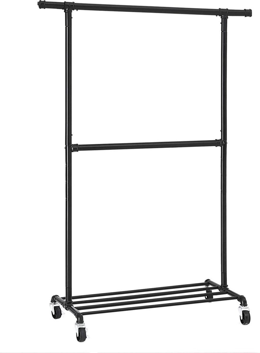 Songmics - Kledingrek op Wieltjes - Zwart Songmics - Kledingrek op Wieltjes - Zwart