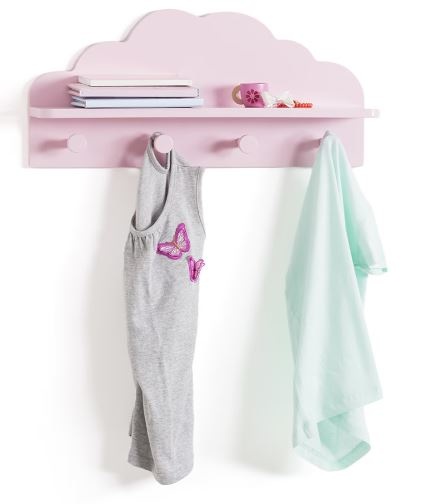 Atmosphera - Garderobe Girls - Rosa - 4 Haken - Ablage