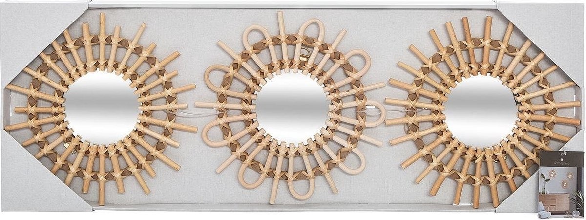 Atmosphera - Round Mirror - Rattan - Set Of 3
