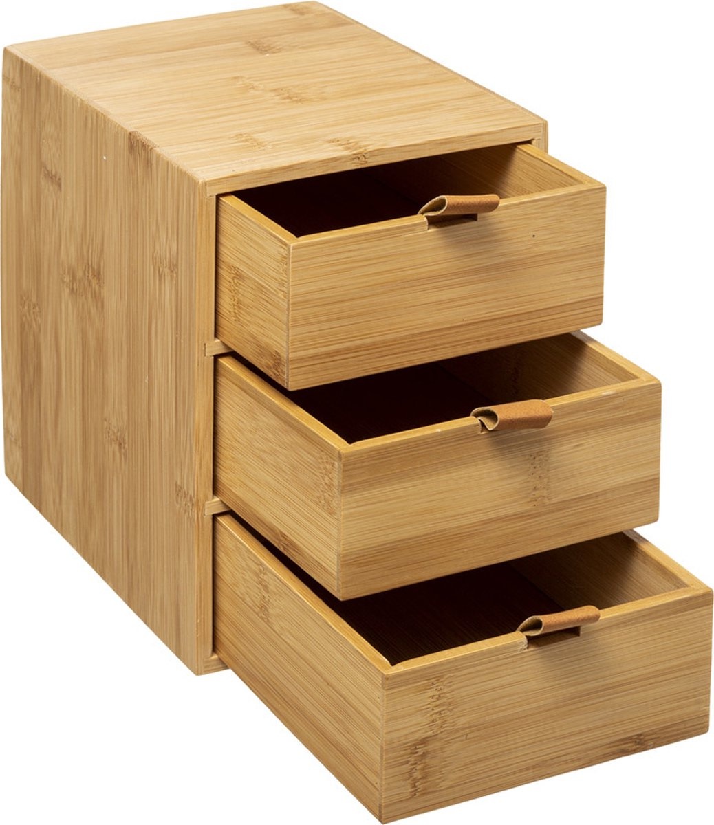 Five® Bamboo trays with drawers - Wood - Durable - 3 drawers