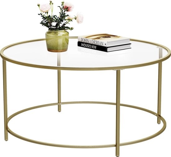 Salontafel - IJzer - Gouden Frame - Ø90 cm
