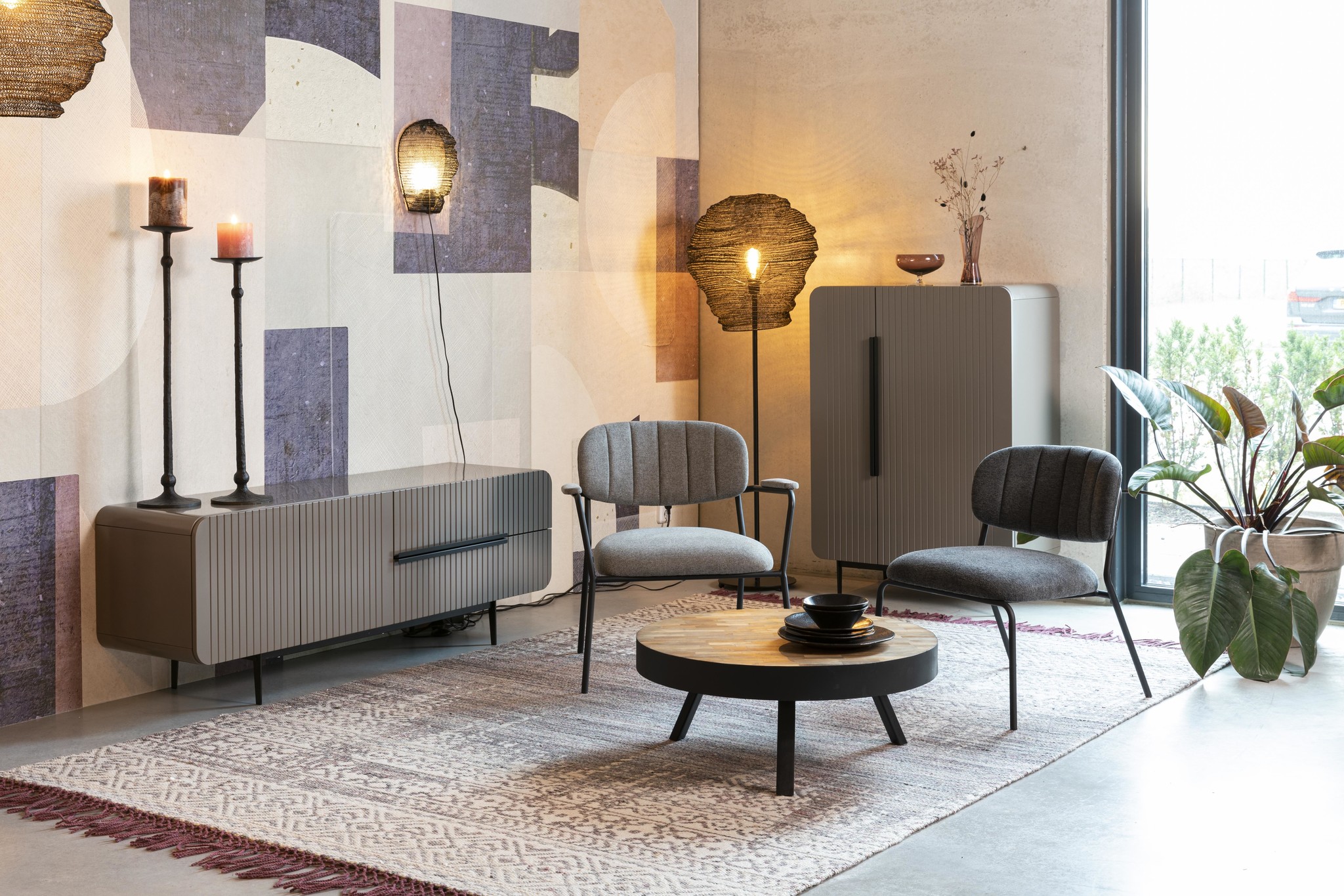 Parya Home - wandlamp Lena - zwart