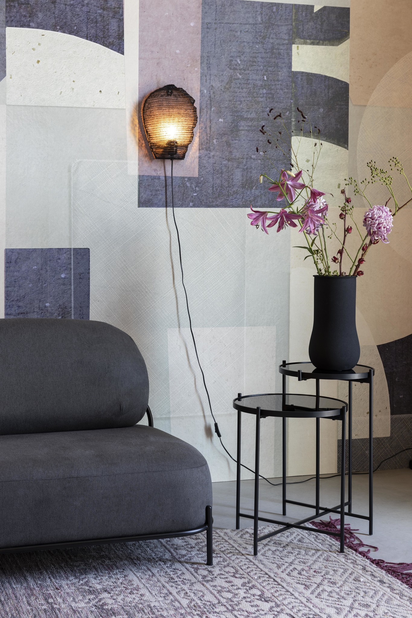 Parya Home - wandlamp Lena - zwart