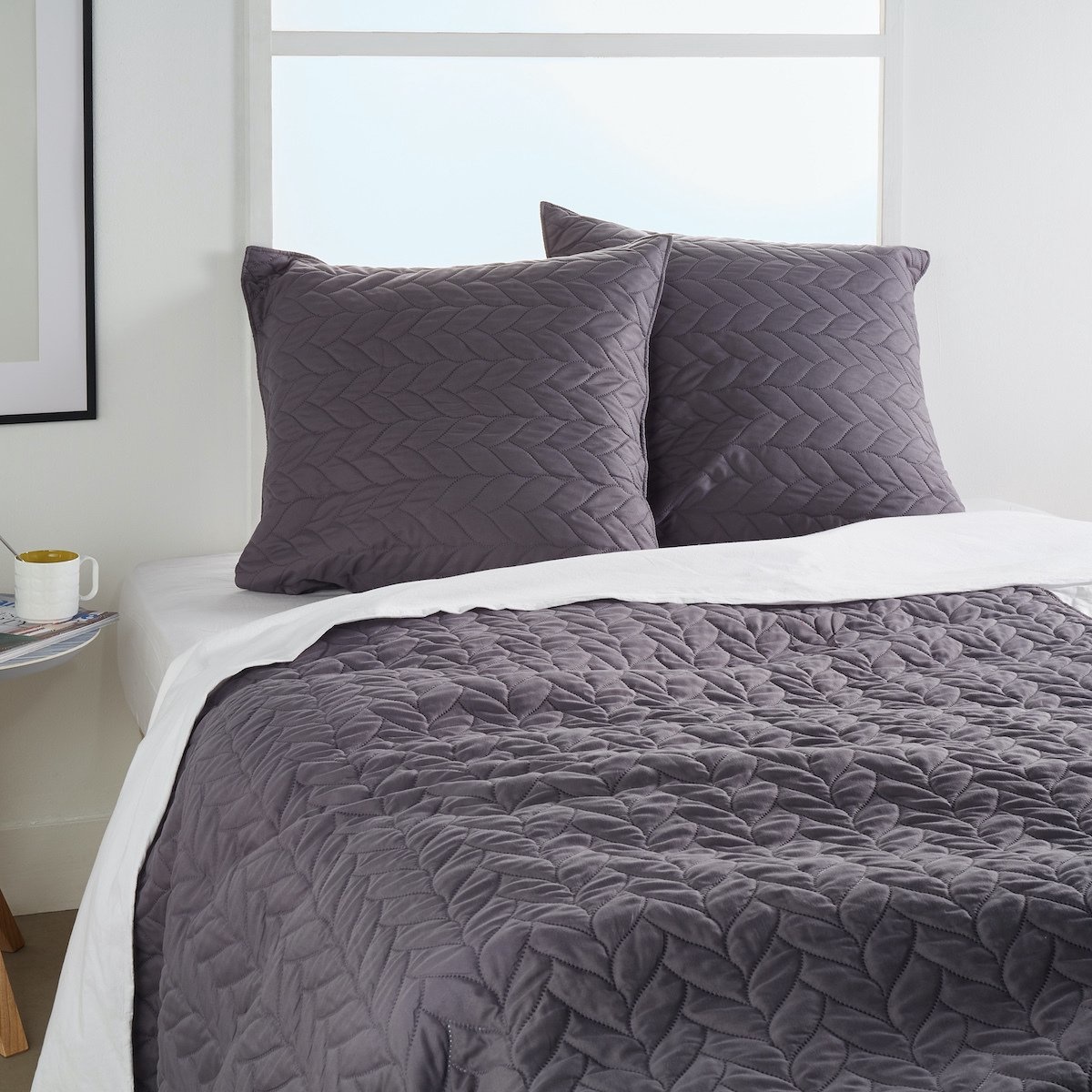 Atmosphera Bedspread Lei Gray - 260×240 - Inc Pillowcases