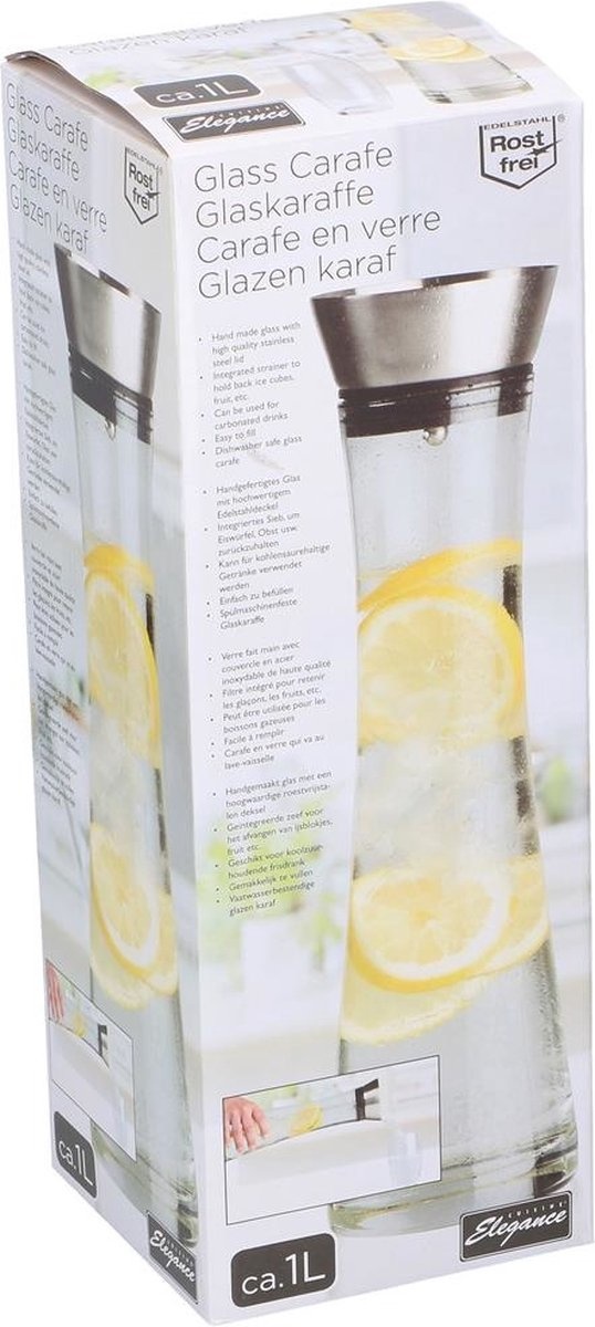 Cuisine Elegance waterkaraf - 1l - met zeef - vaatwasserbestendig - karaf
