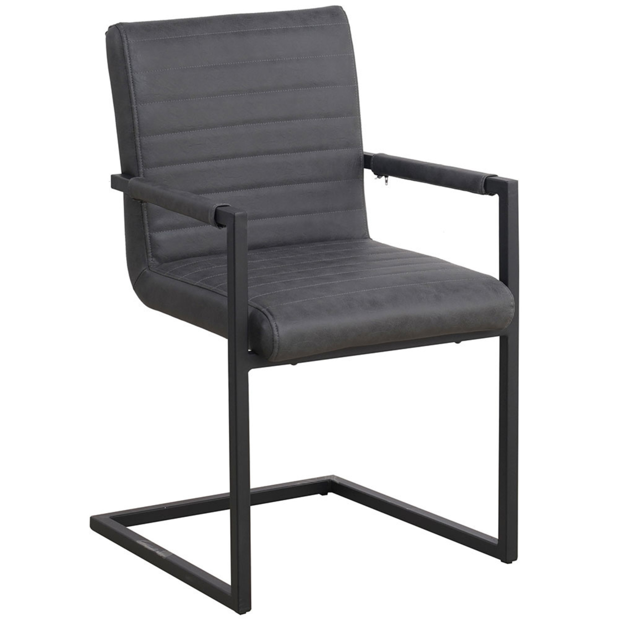 Parya Home - Cube Eetkamerstoel - PU Stoel - Antraciet Parya Home - Cube Eetkamerstoel - PU Stoel - Antraciet