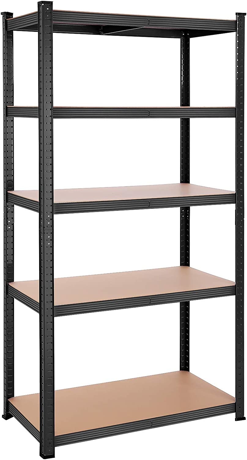 naqsh store  Legplank, rek voor zwaar gebruik, kelderplank, 200 x 100 x 50 cm, belastbaar tot 875 kg, 5 verstelbare legplanken, metalen legplank, legplank zonder bouten, werkplaatp