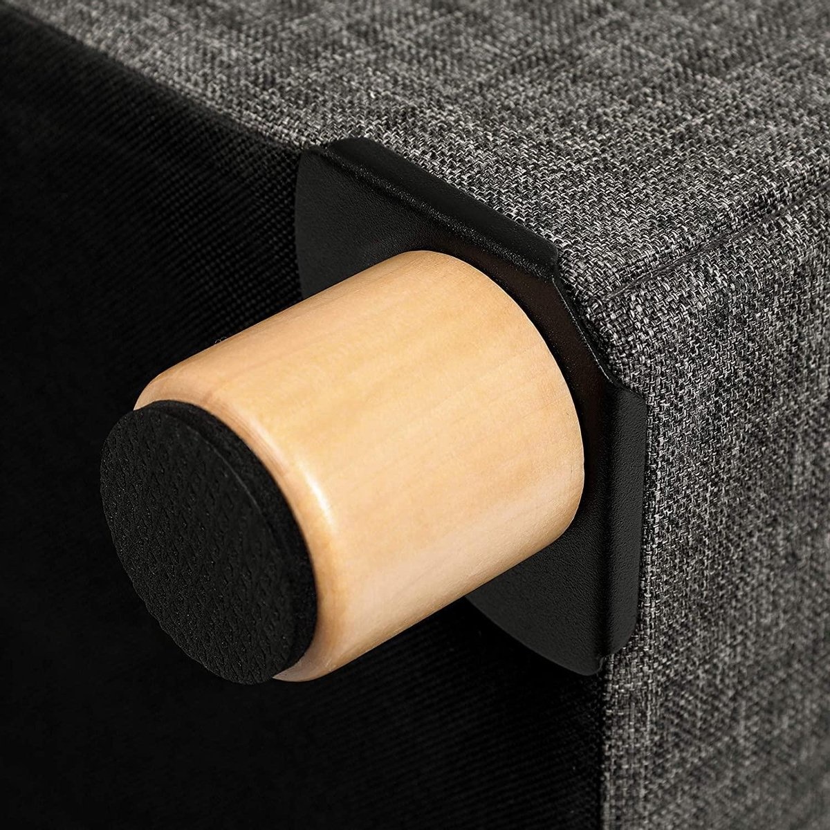Parya Home - Grauer Fußhocker - Sitzkasten