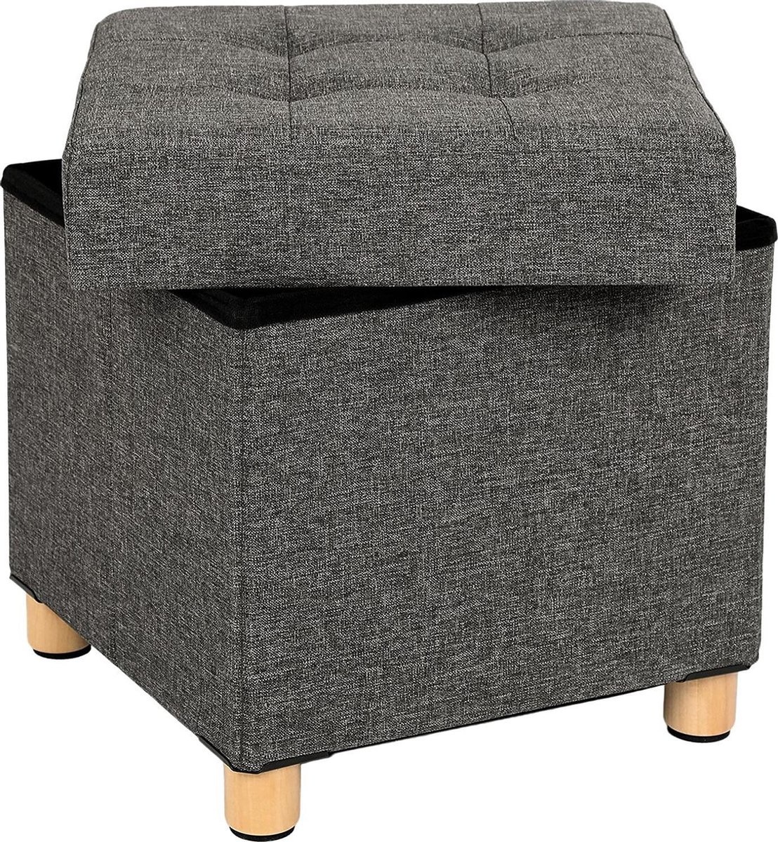 Parya Home - Grauer Fußhocker - Sitzkasten