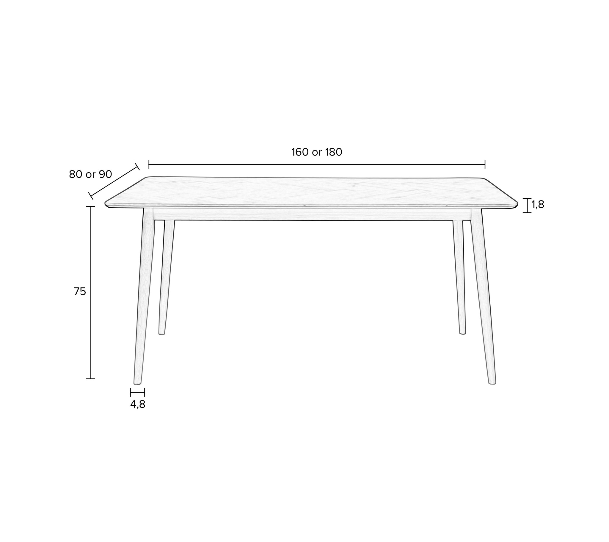 Parya Home- Lifestyle Fabio Tisch - 180x90 - Schwarz