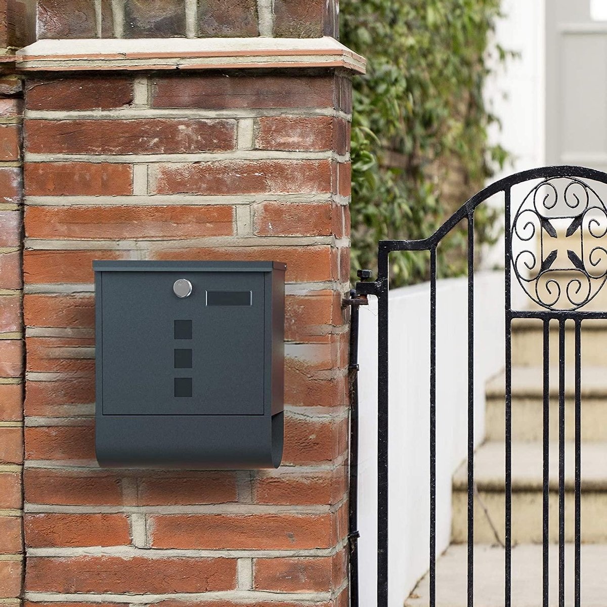 Briefkasten mit Schloss - Wandbefestigung - Anthrazit