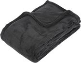 Fleecedecke/Fleeceplaid dunkelgrau 125 x 150 cm Polyester - Sofadecke - Fleecedecke