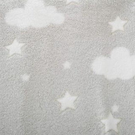 Warme Plaid met Sterren - Glow in the Dark - For Kids- Grijs - 150 x 125 cm
