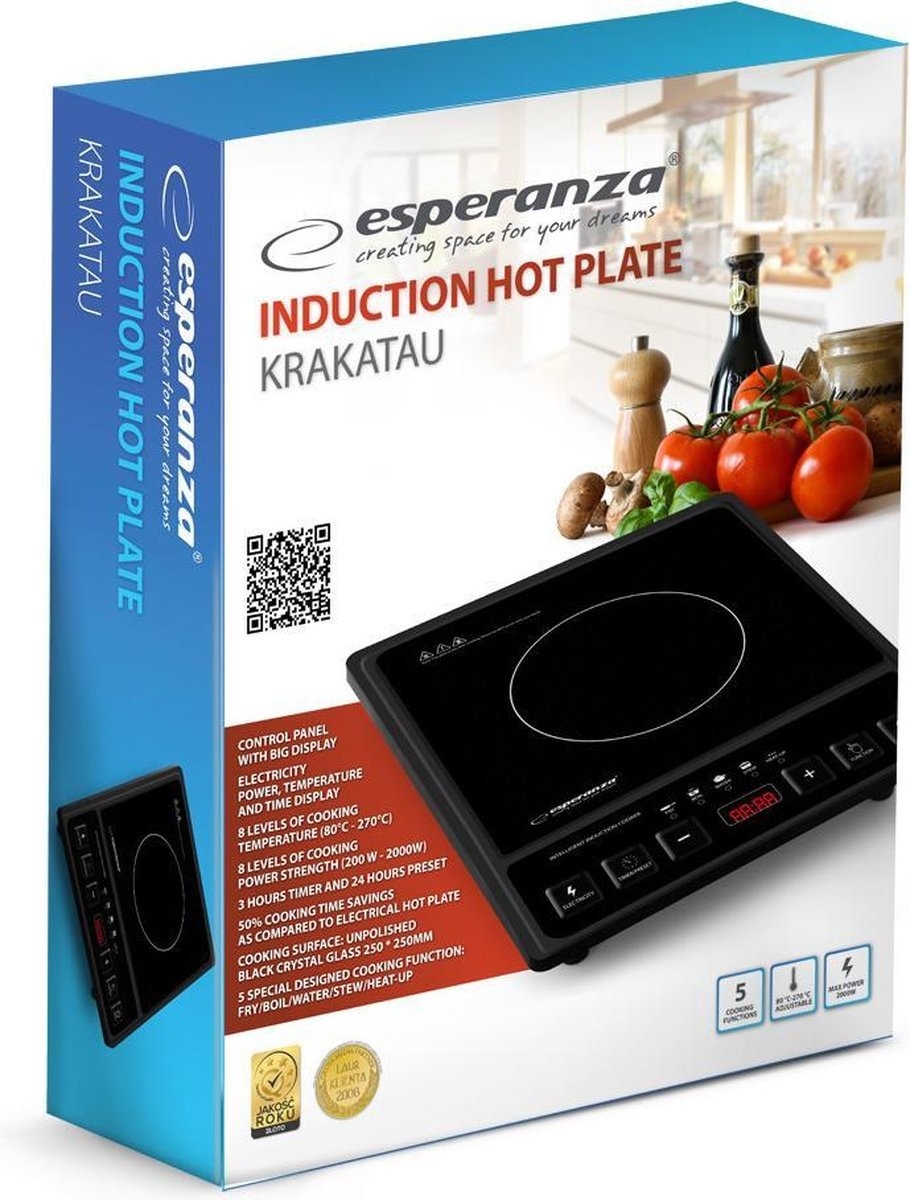 Esperanza EKH006 Vesuvius Induktionskochfeld Freistehend - Cerankochfeld