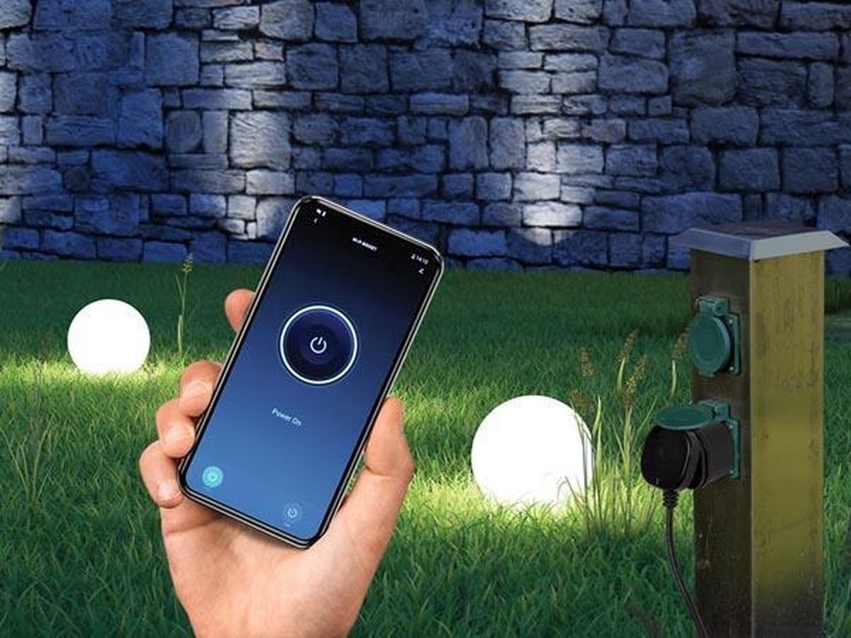 Perel - Smart Wifi-Stekker - Gebruik Buitenshuis - Schuko