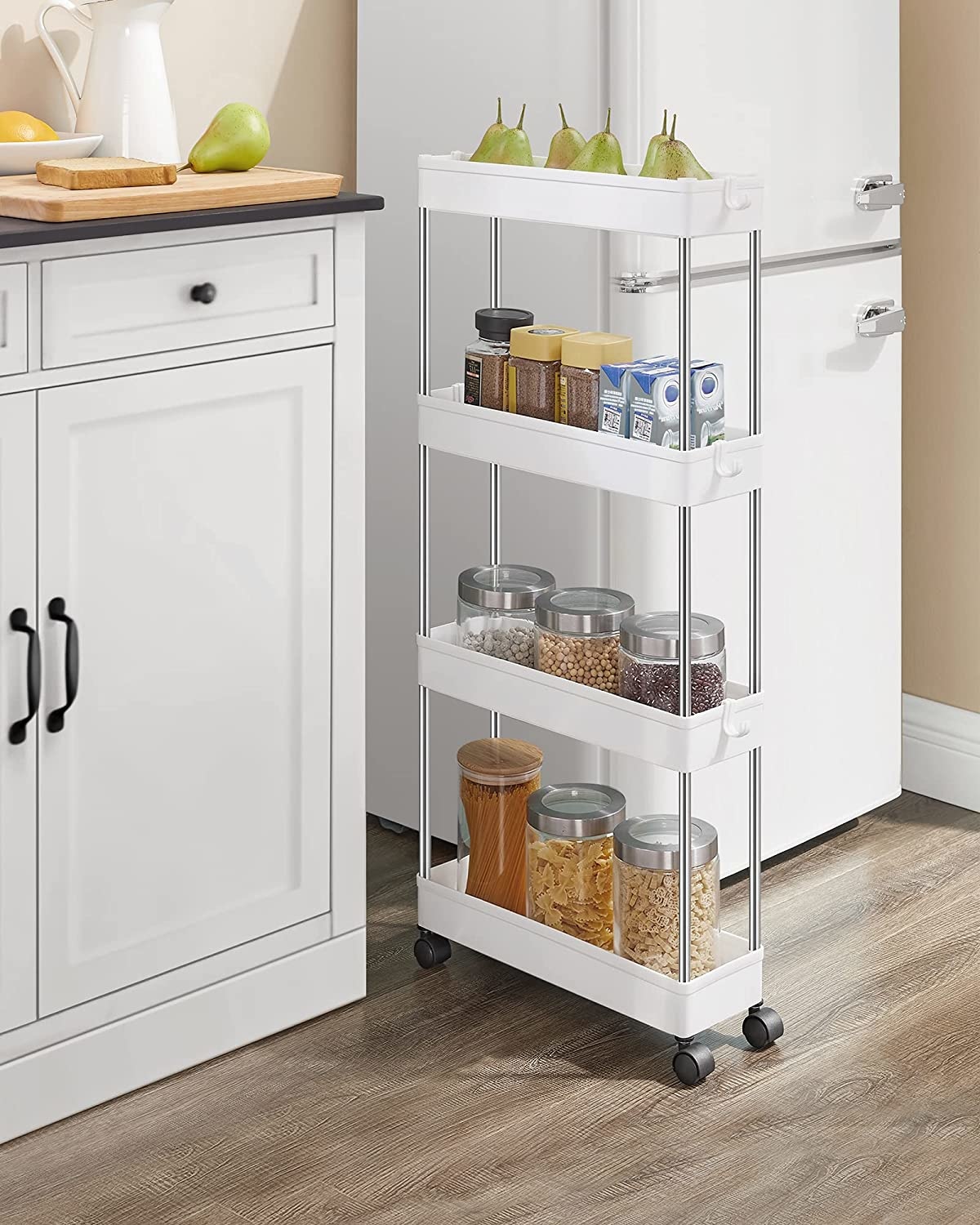 Keuken trolley met 4 etages - Wit