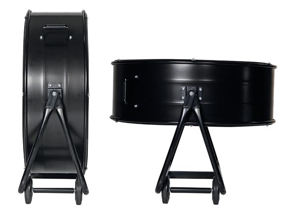Perel - Vloerventilator - Drum - Metaal - Ø 75 Cm - Zwart