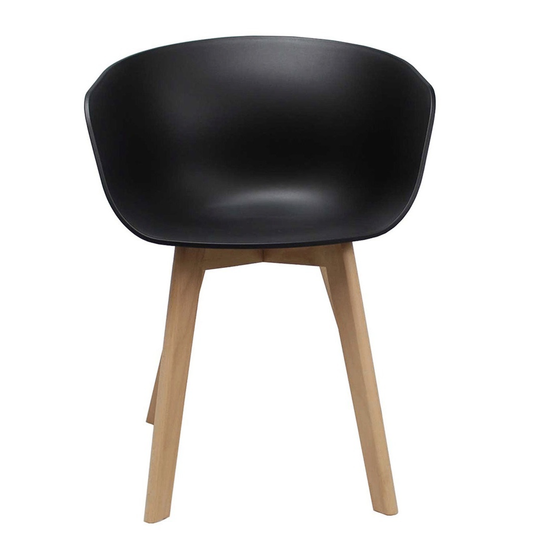 Parya Home - Noah Esszimmerstuhl - Kunststoff - Holz - Schwarz