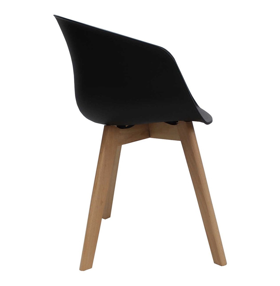 Parya Home - Noah Esszimmerstuhl - Kunststoff - Holz - Schwarz