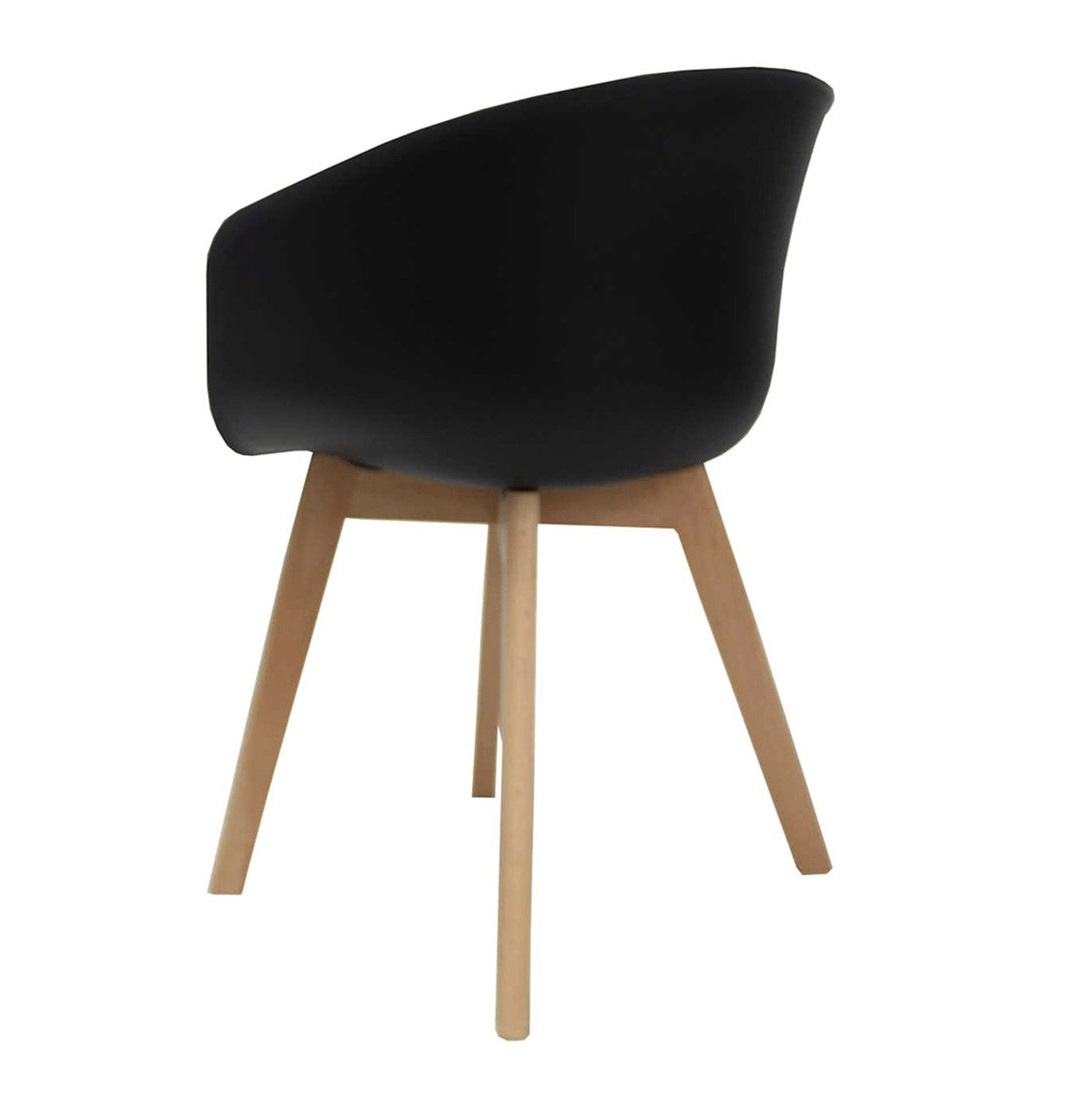 Parya Home - Noah Esszimmerstuhl - Kunststoff - Holz - Schwarz