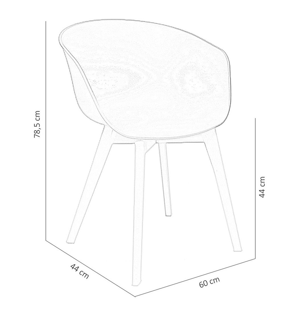 Parya Home - Noah Eetkamerstoel - Kunststof - Hout - Wit