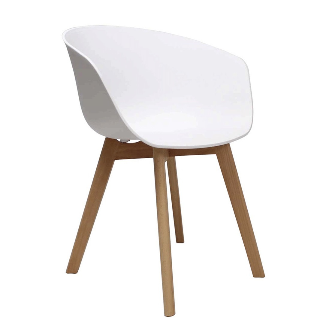 Parya Home - Noah Eetkamerstoel - Kunststof - Hout - Wit