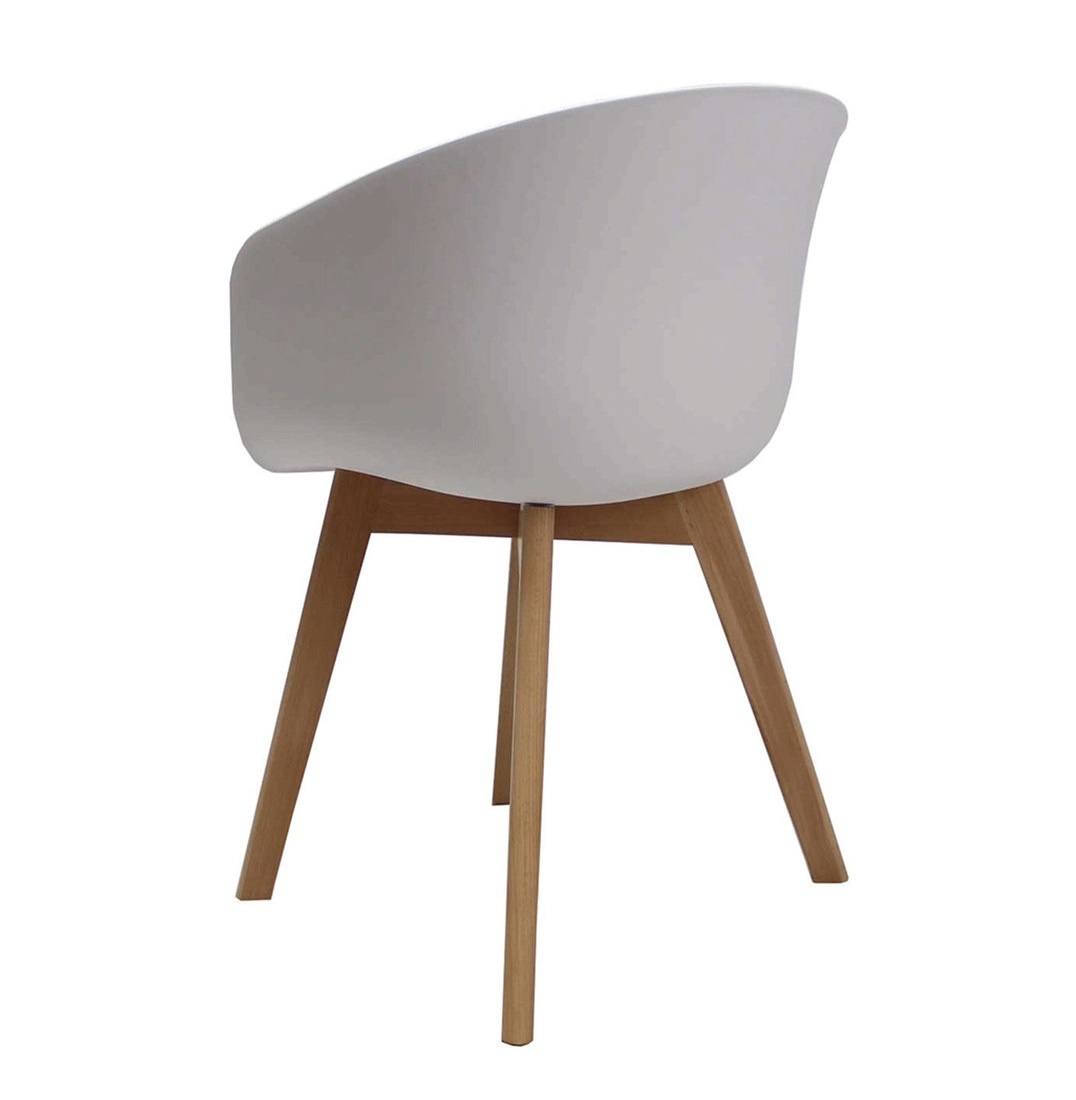Parya Home - Noah Eetkamerstoel - Kunststof - Hout - Wit