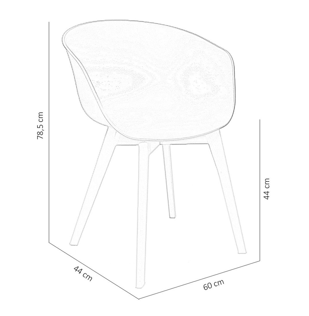 Parya Home - Noah Eetkamerstoel - Kunststof - Hout - Grijs