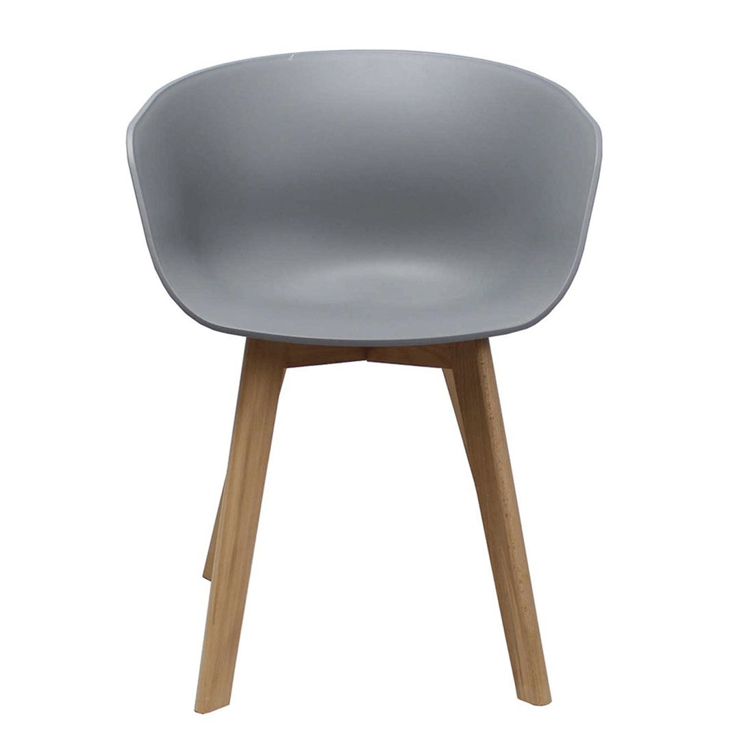 Parya Home - Noah Eetkamerstoel - Kunststof - Hout - Grijs