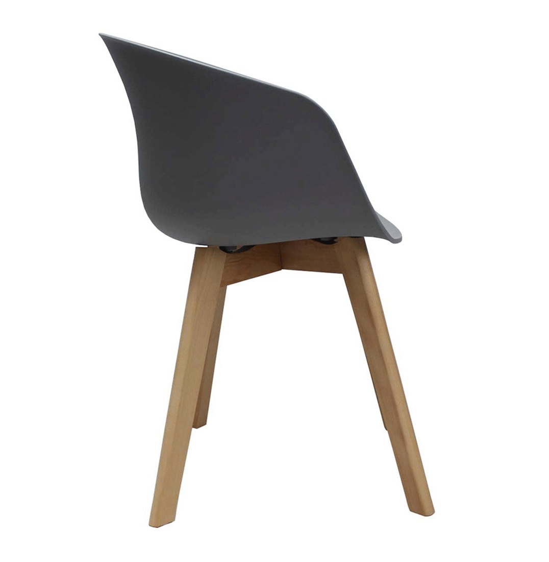 Parya Home - Noah Eetkamerstoel - Kunststof - Hout - Grijs