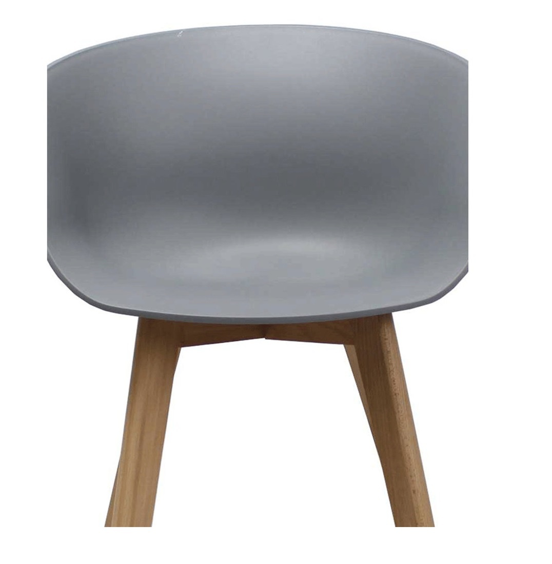 Parya Home - Noah Eetkamerstoel - Kunststof - Hout - Grijs